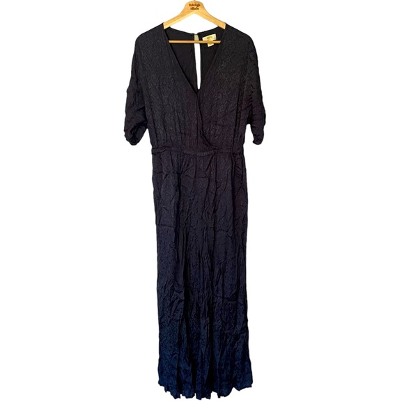 Anthropologie MAEVE Jacqueline Jacquard Jumpsuit in Navy SIZE MEDIUM - Picture 4 of 15